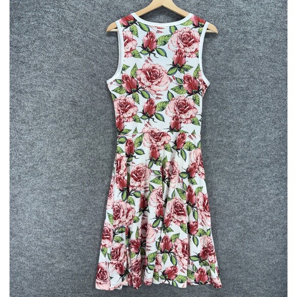 LulaRoe Dress Women L Large White Floral Sheath Midi Sleeveless Round Neck - Picture 2 of 7